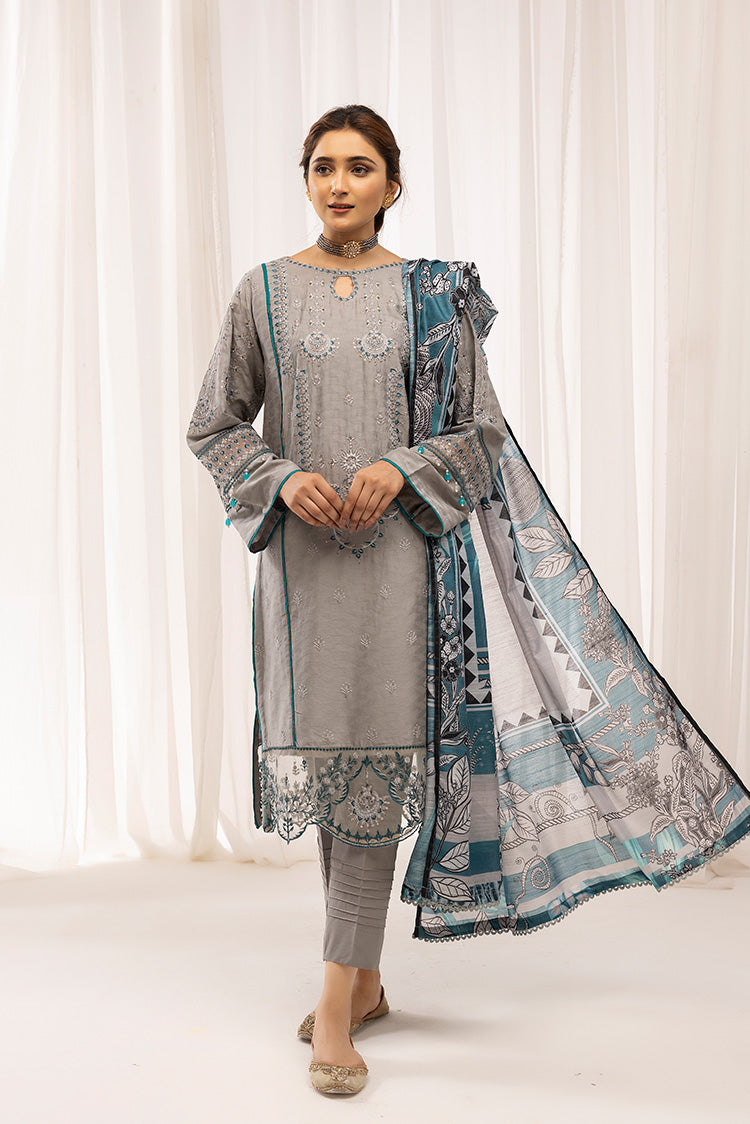 3-PC Stitched Self Jacquard Suit