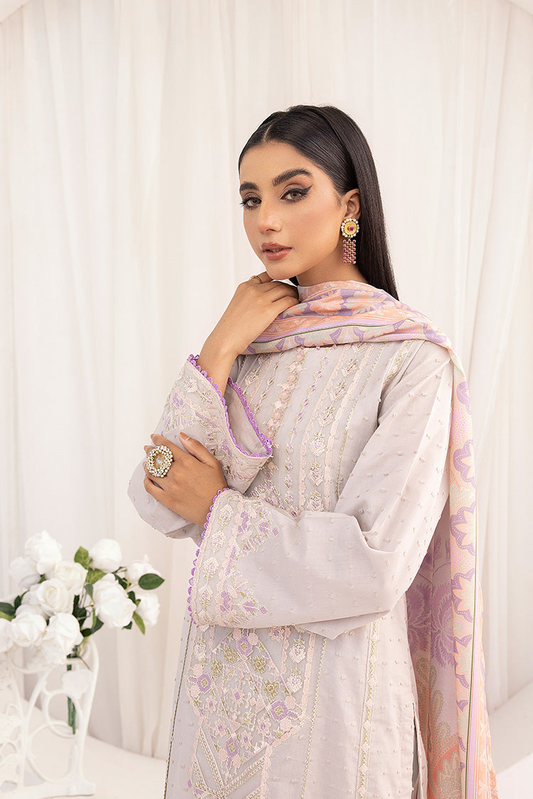 3-PC Stitched Embroidered Suit