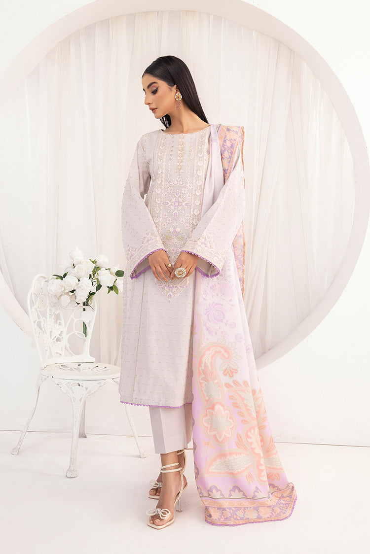 3-PC Stitched Embroidered Suit