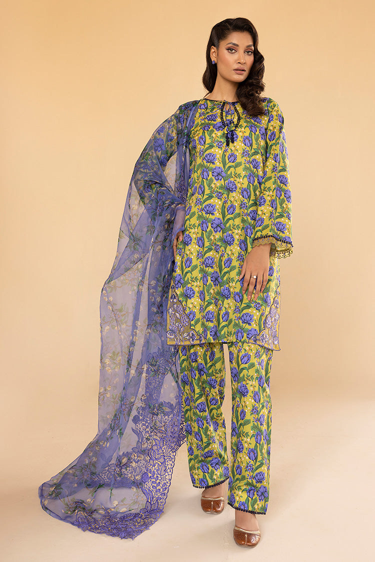 3-PC Stitched Printed Cambric Suit