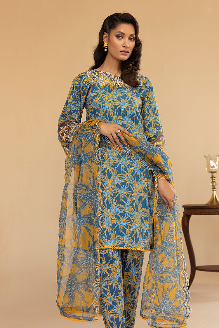 3-PC Stitched Printed Cambric Suit