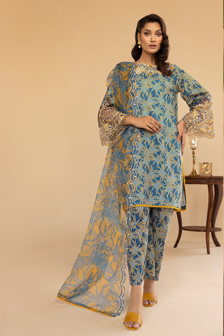 3-PC Stitched Printed Cambric Suit