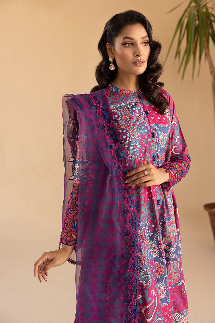 3-PC Stitched Printed Cambric Suit