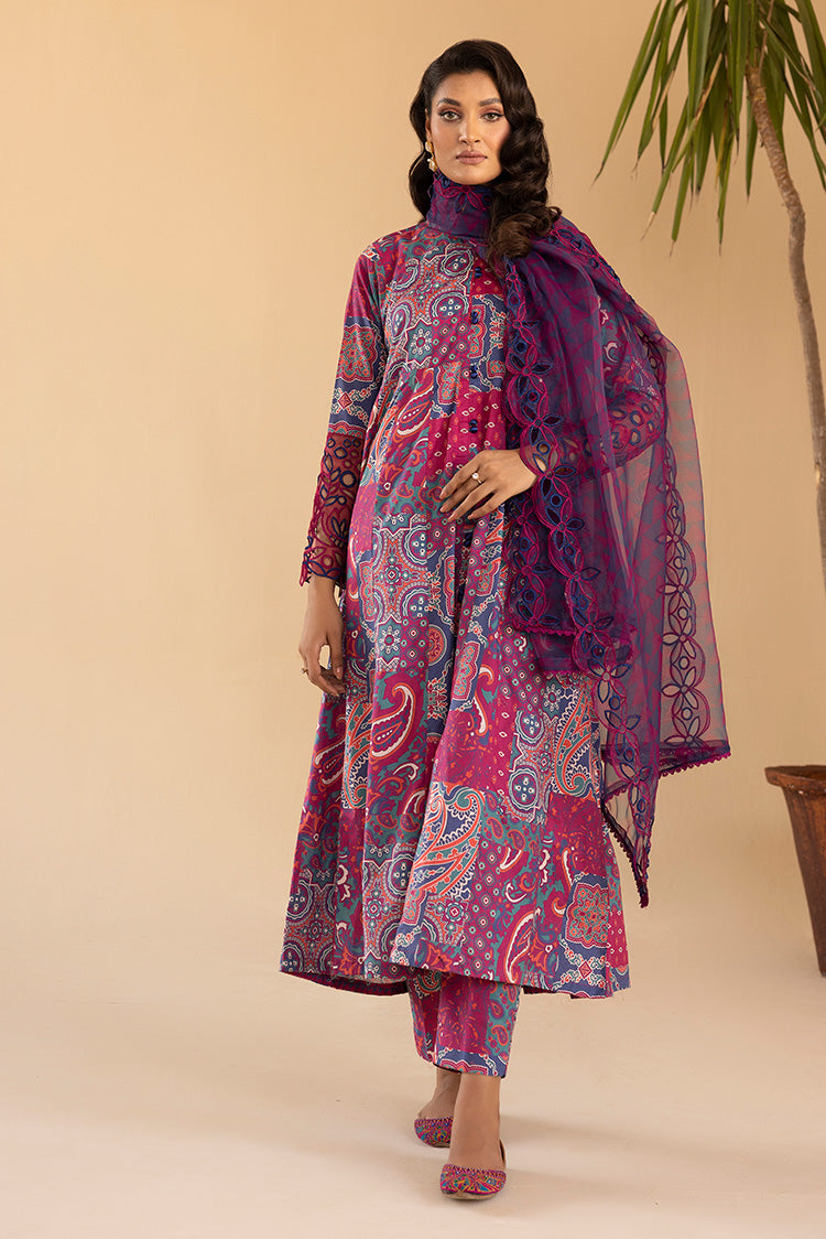 3-PC Stitched Printed Cambric Suit