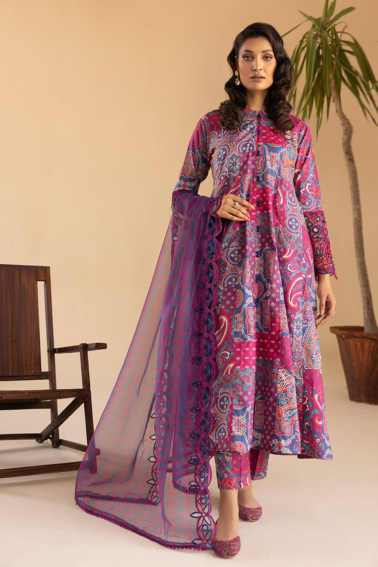 3-PC Stitched Printed Cambric Suit