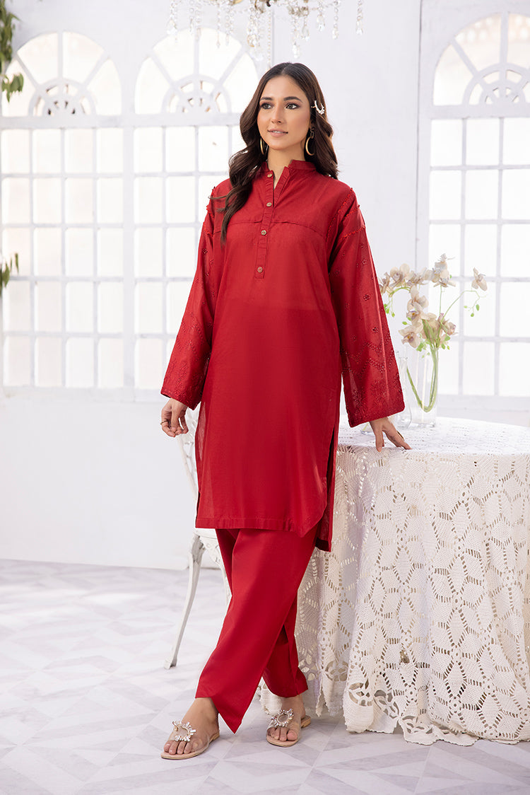 2-PC Stitched Embroidered Lawn Suit