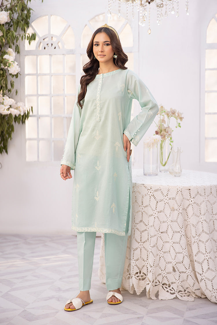 2-PC Stitched Embroidered Lawn Suit