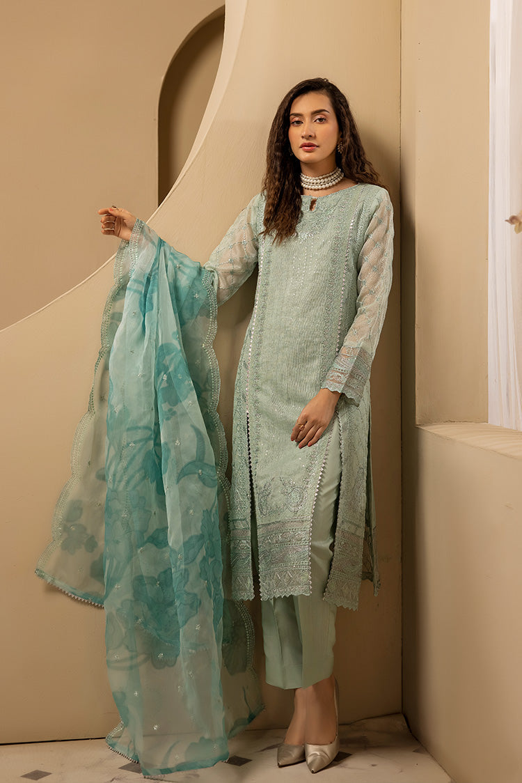 3-PC Stitched Embroidered Khaadi Net Suit