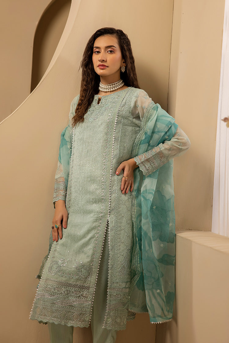 3-PC Stitched Embroidered Khaadi Net Suit