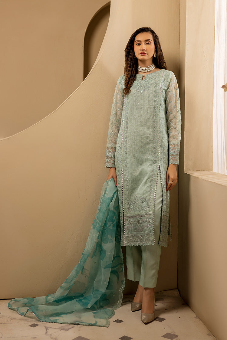 3-PC Stitched Embroidered Khaadi Net Suit