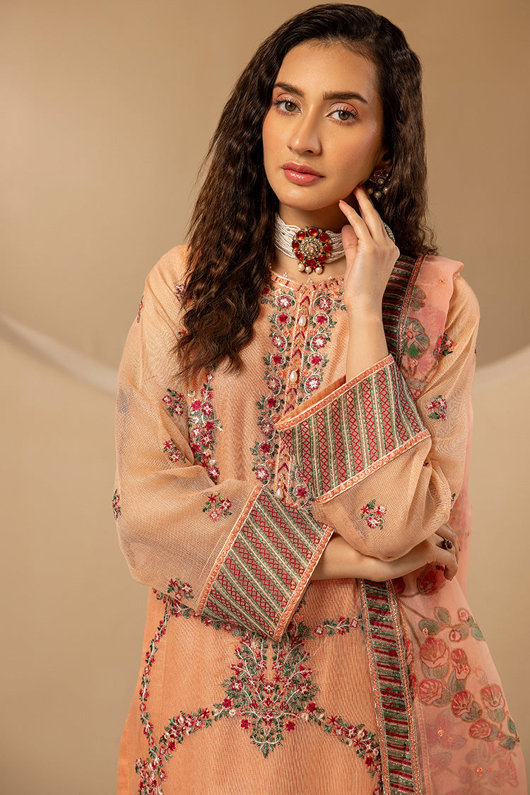 3-PC Stitched Embroidered Khaadi Net Suit