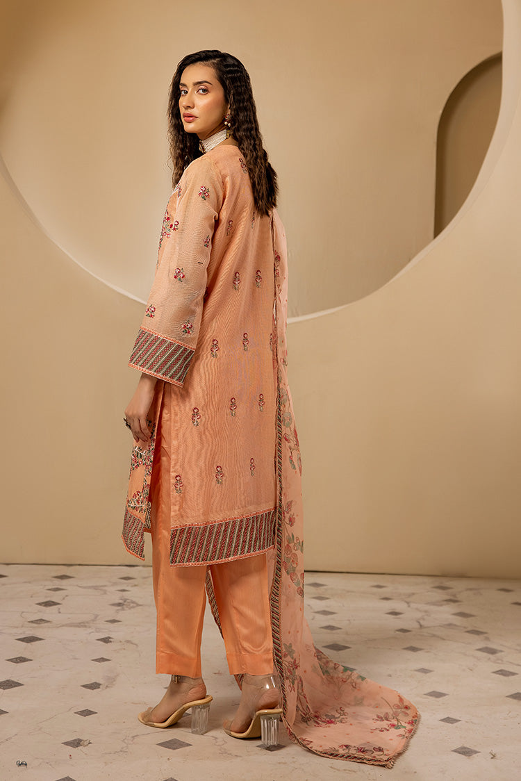 3-PC Stitched Embroidered Khaadi Net Suit