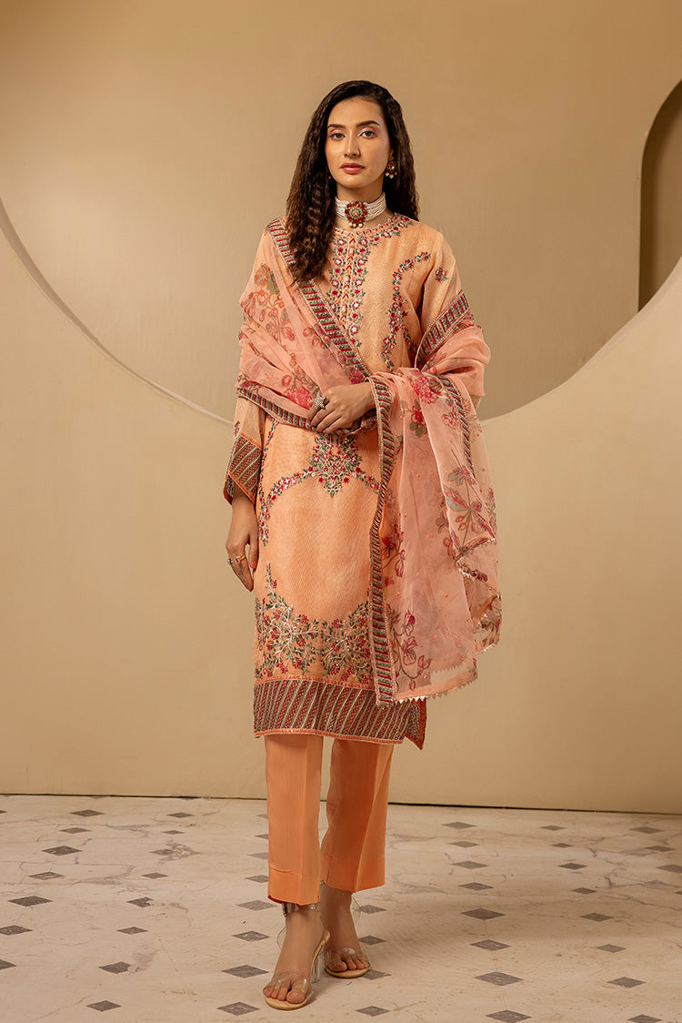 3-PC Stitched Embroidered Khaadi Net Suit