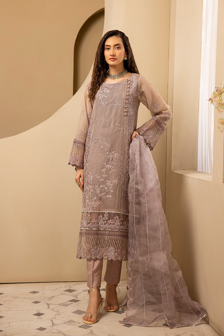 3-PC Stitched Embroidered Khaadi Net Suit