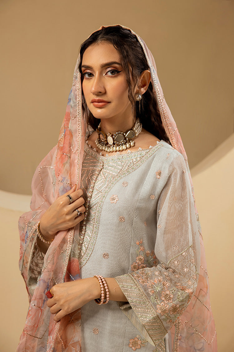 3-PC Stitched Embroidered Khaadi Net Suit