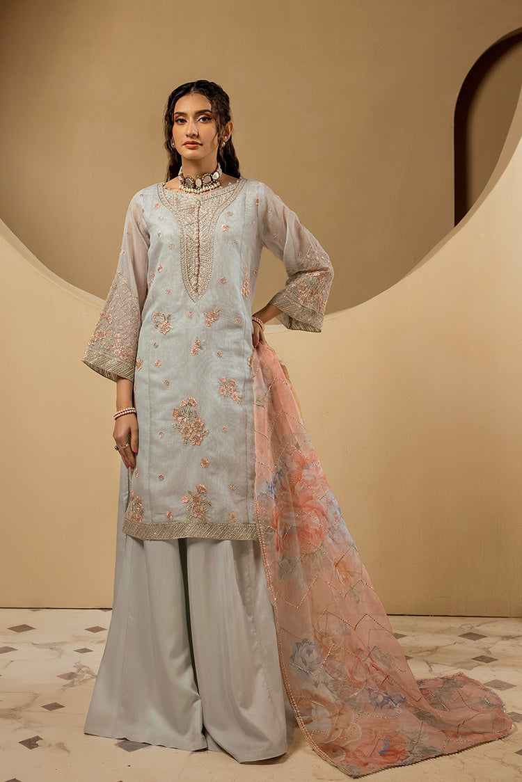 3-PC Stitched Embroidered Khaadi Net Suit