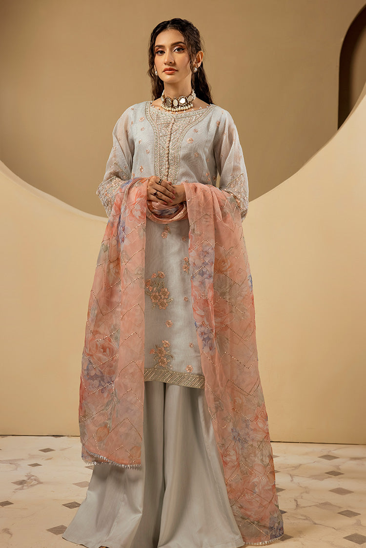 3-PC Stitched Embroidered Khaadi Net Suit