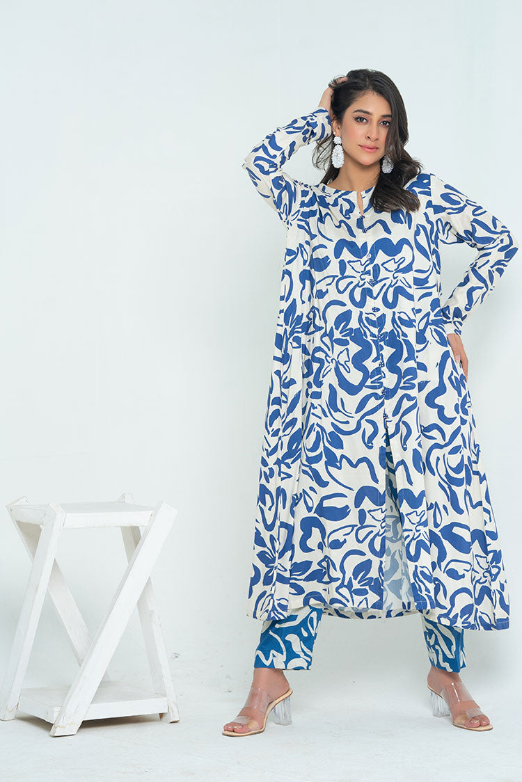 2-PC Stitched Printed Marina Suit