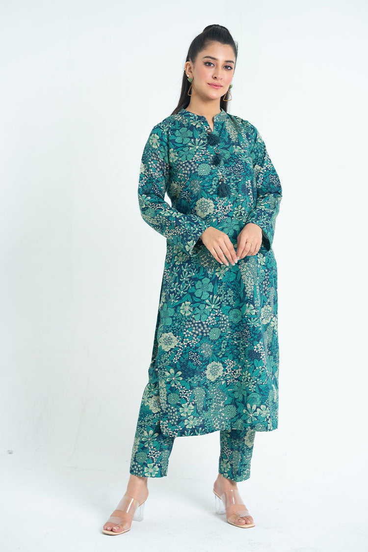 2-PC Stitched Printed Khaddar Suit