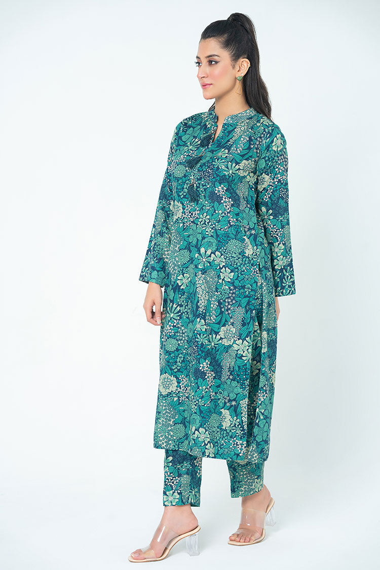 2-PC Stitched Printed Khaddar Suit