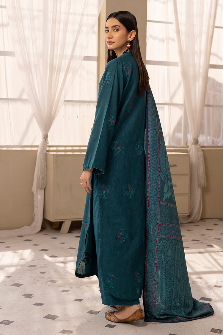 3-PC Stitched Embroidered Khaddar Suit