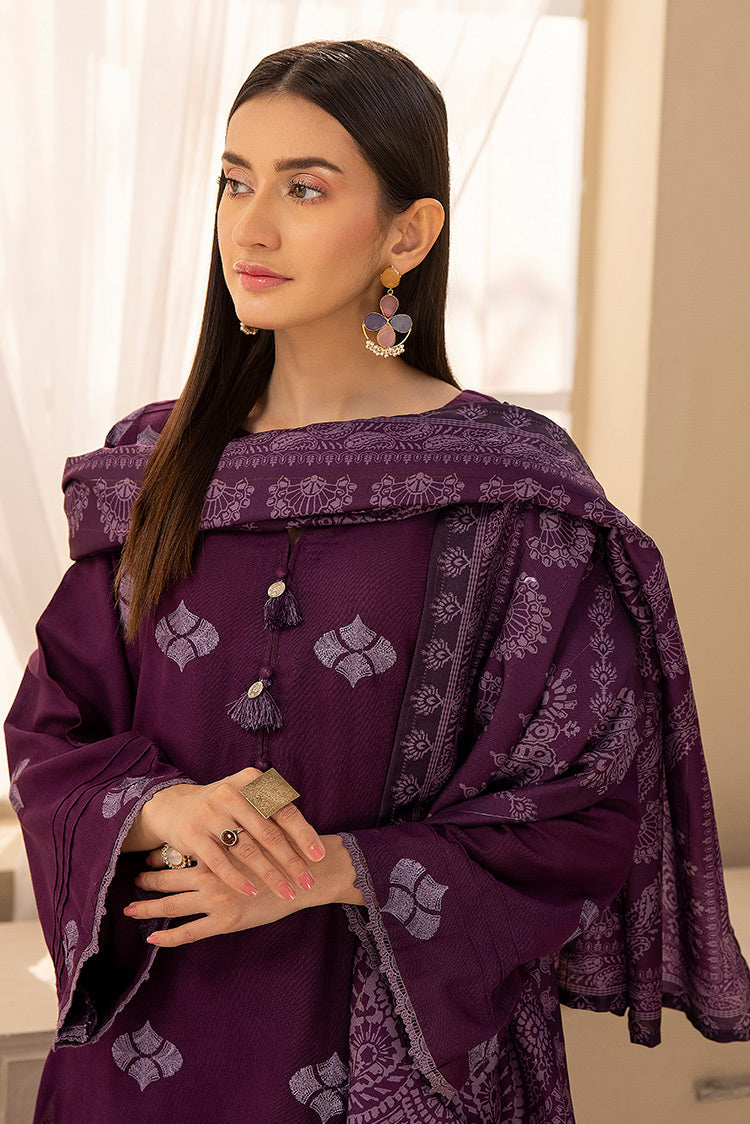 3-PC Stitched Embroidered Khaddar Suit