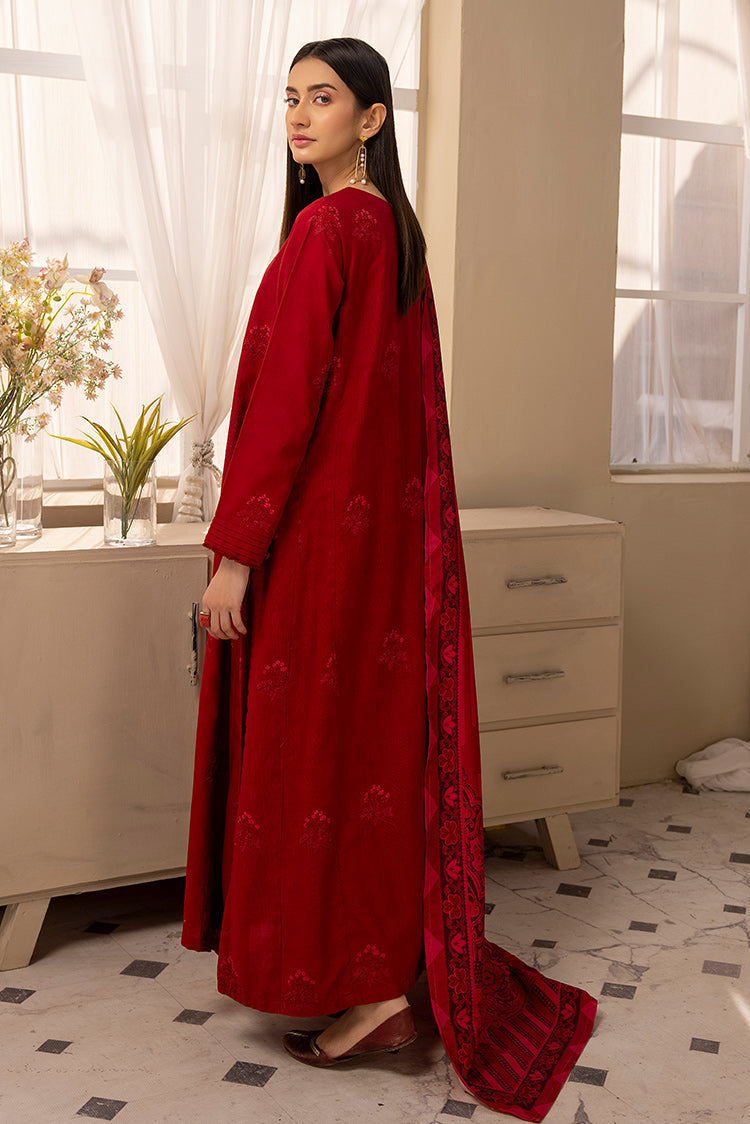 3-PC Stitched Embroidered Khaddar Suit