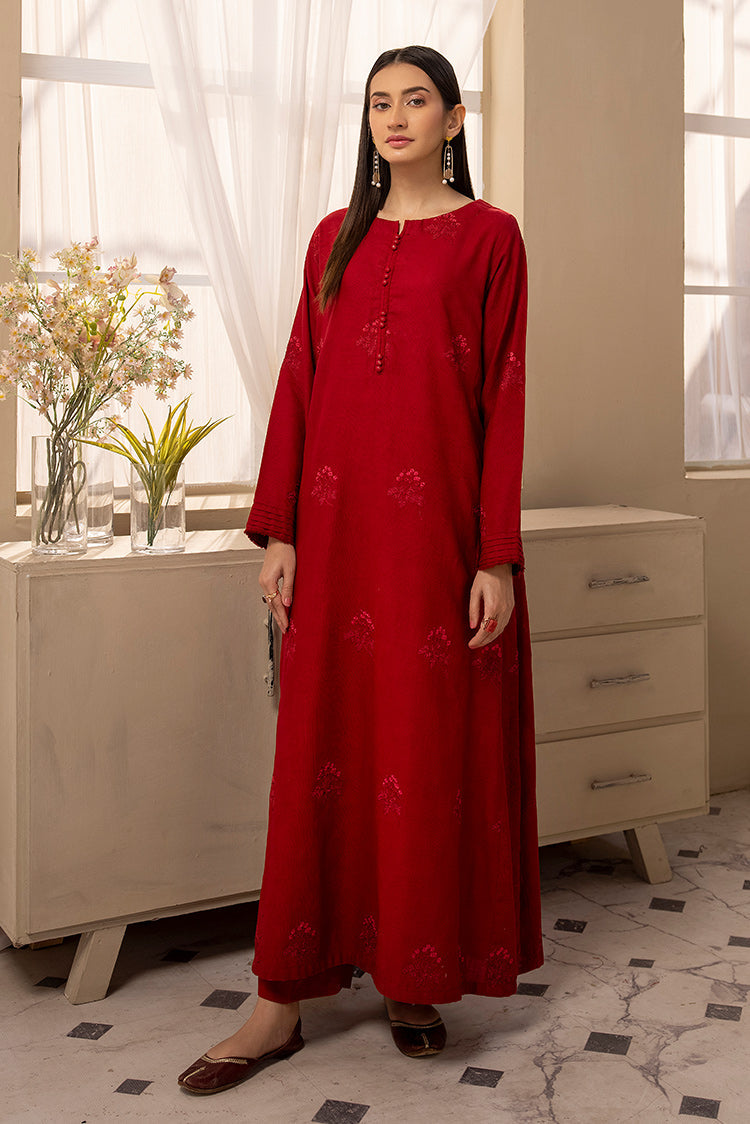 3-PC Stitched Embroidered Khaddar Suit