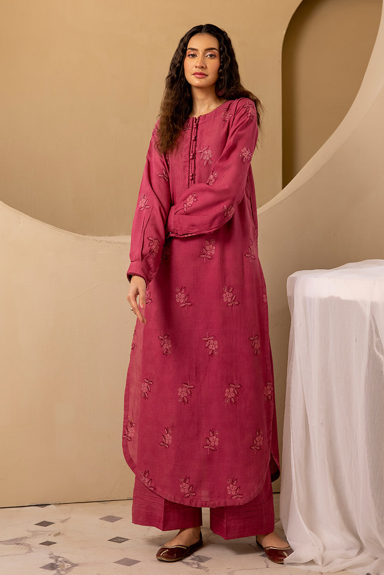 3-PC Stitched Embroidered Khaddar Suit