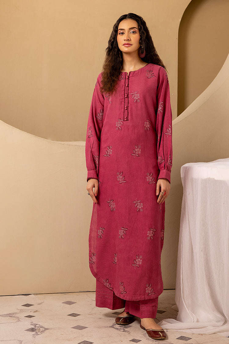 3-PC Stitched Embroidered Khaddar Suit