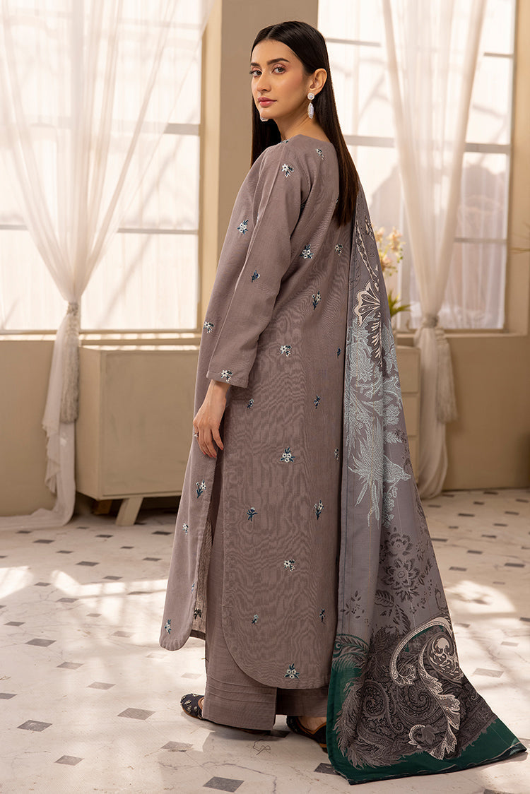 3-PC Stitched Embroidered Khaddar Suit