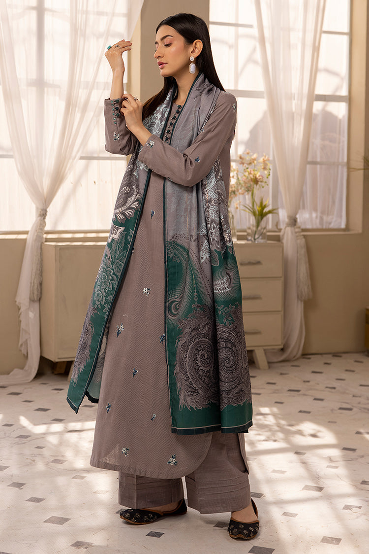 3-PC Stitched Embroidered Khaddar Suit