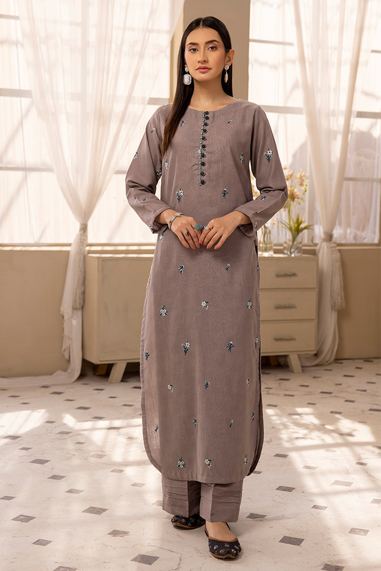 3-PC Stitched Embroidered Khaddar Suit