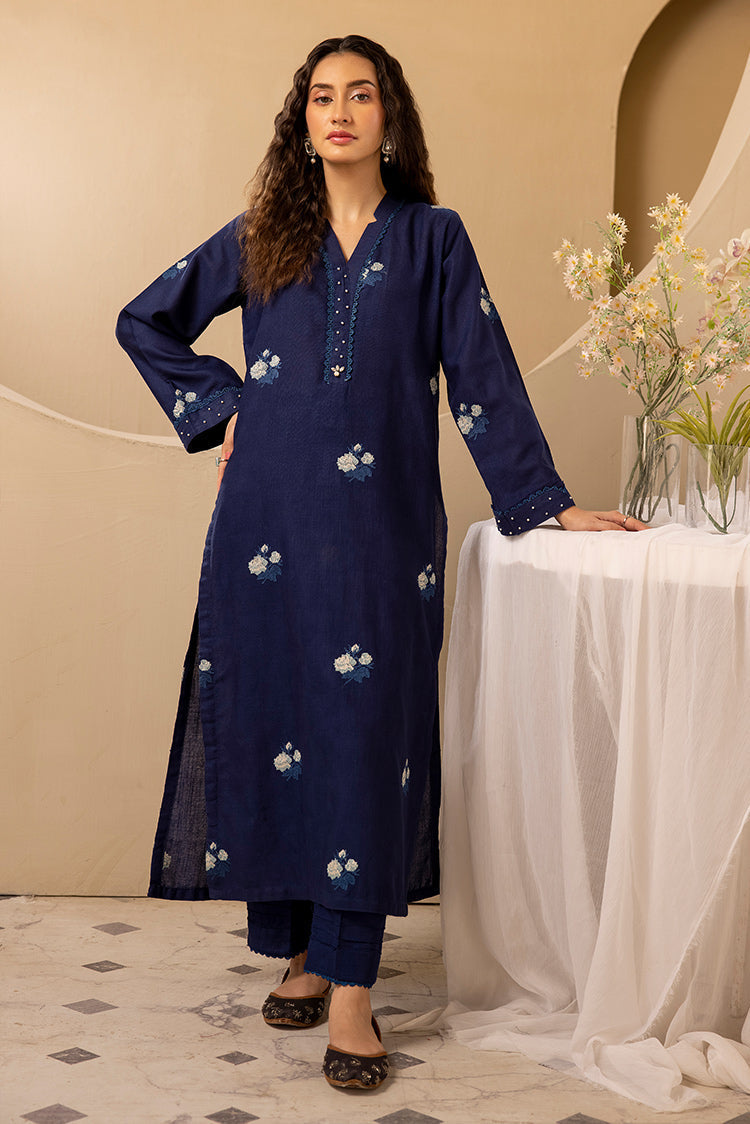 3-PC Stitched Embroidered Khaddar Suit