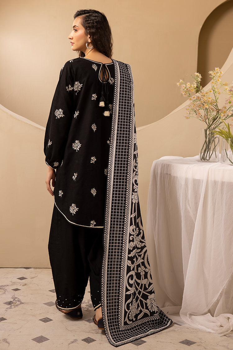 3-PC Stitched Embroidered Khaddar Suit