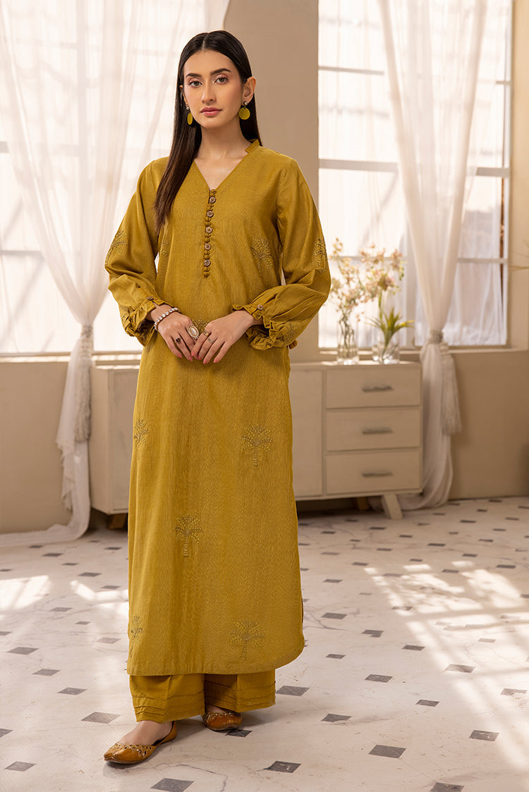 3-PC Stitched Embroidered Khaddar Suit