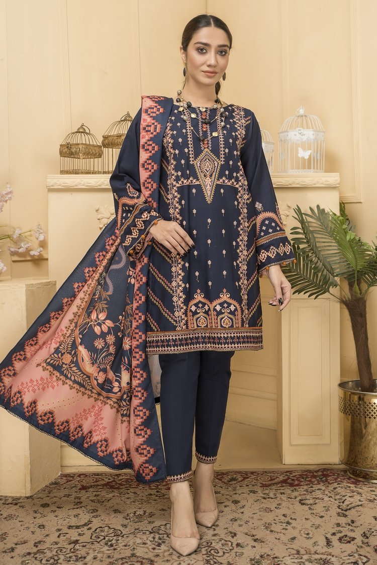 3-PC Stitched Khaddar Suit