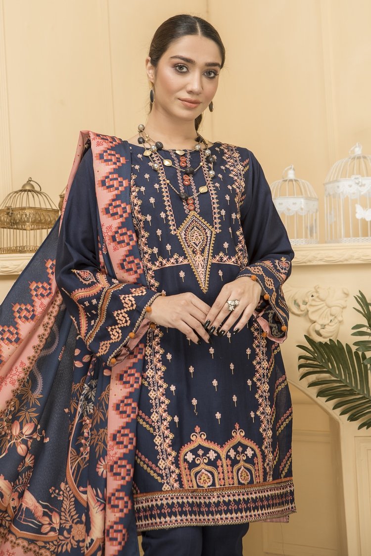 3-PC Stitched Khaddar Suit