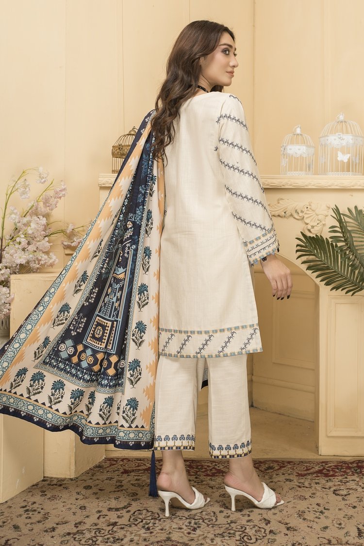 Embroidered Khaddar 3-PC Suit