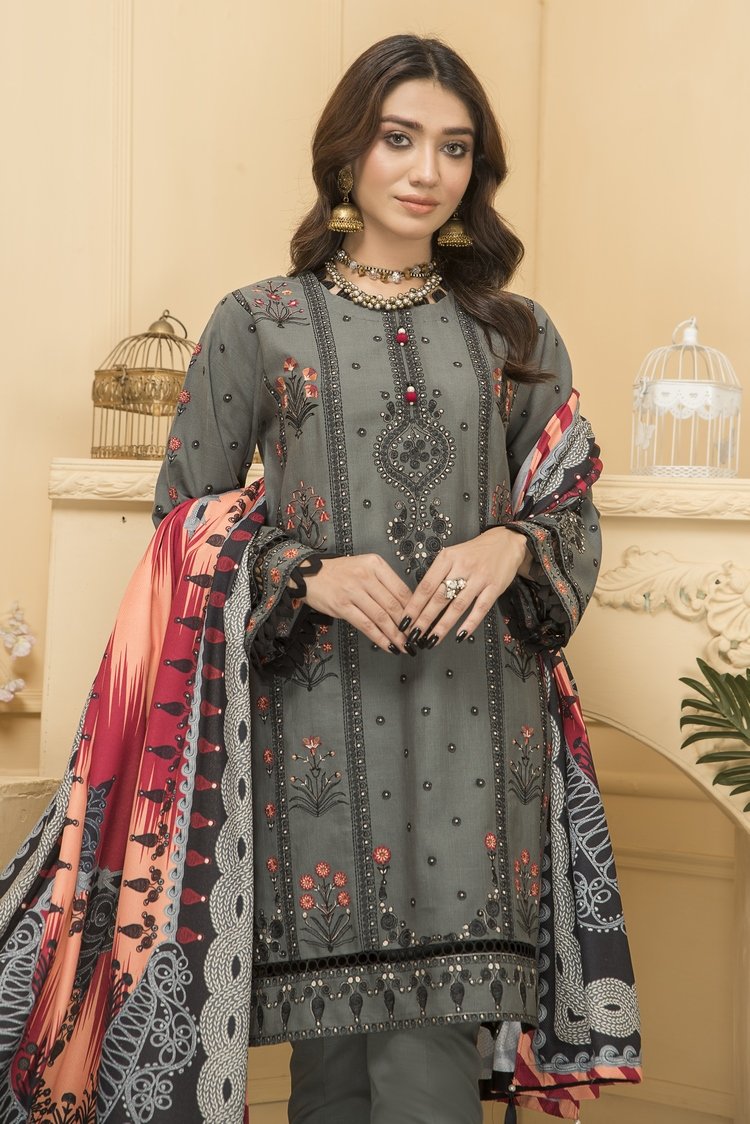 3-PC Stitched Khaddar Suit