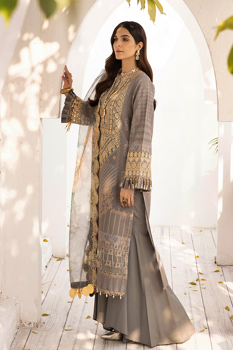 3-PC Unstitched Digital Printed Jacquard Suit