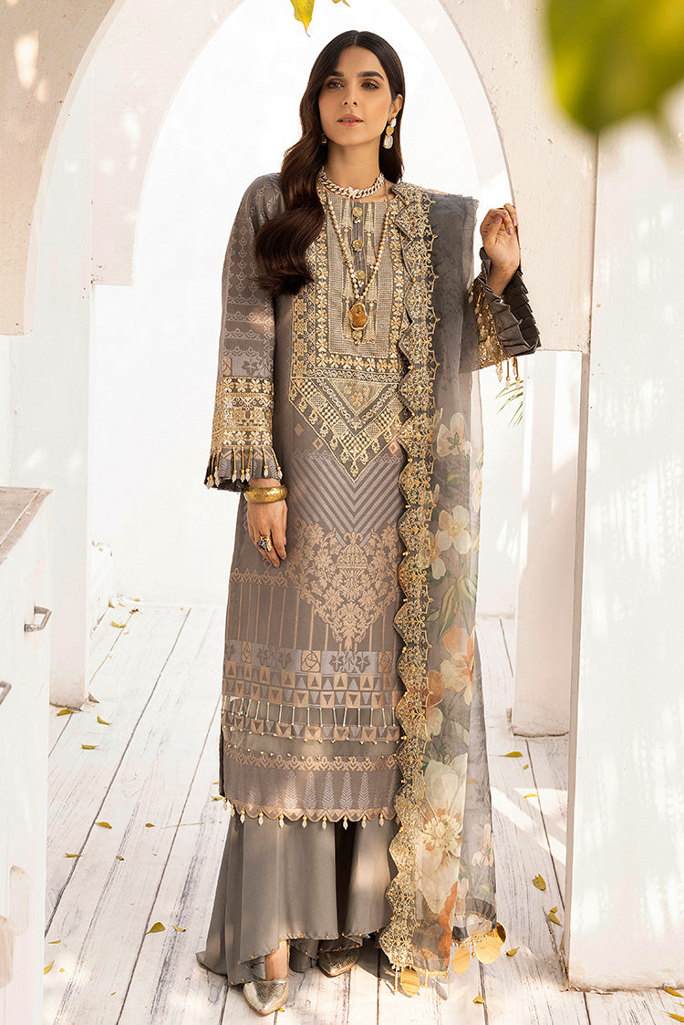 3-PC Unstitched Digital Printed Jacquard Suit