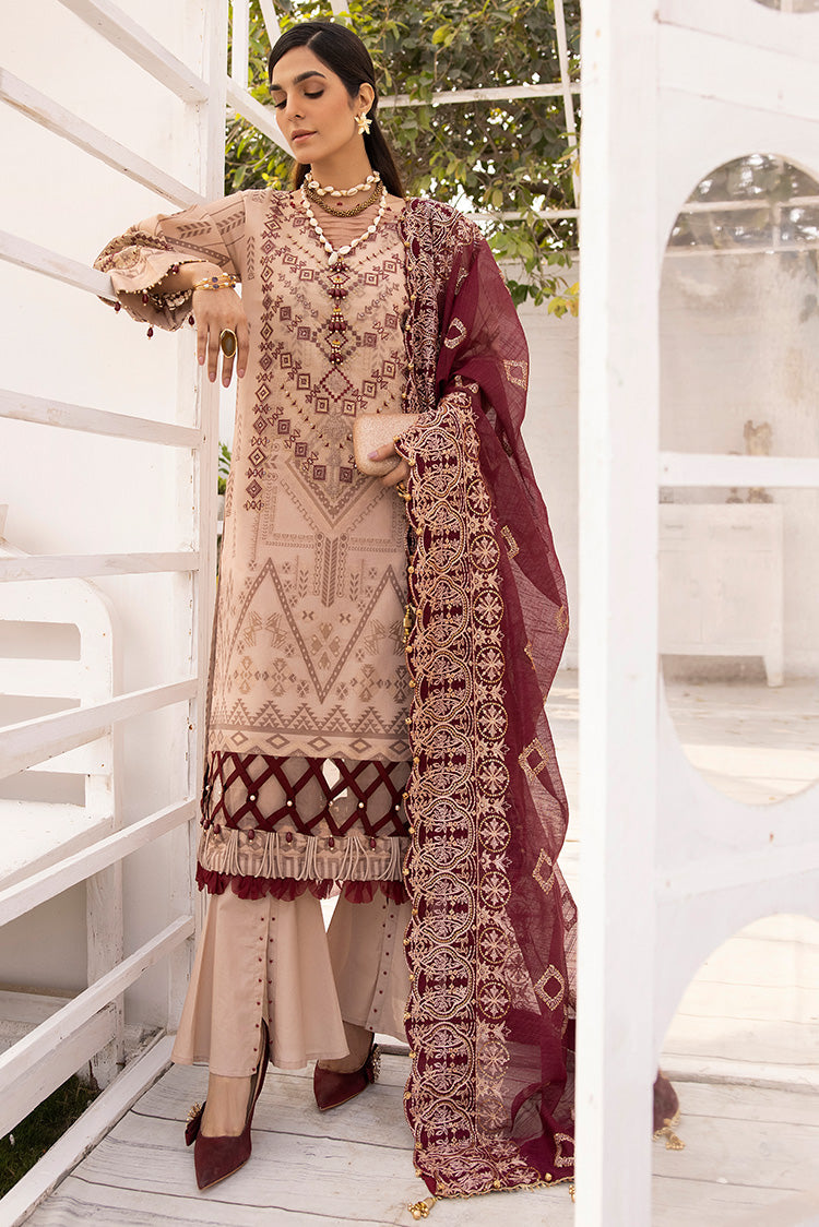 3-PC Unstitched Digital Printed Jacquard Suit | Unstitched