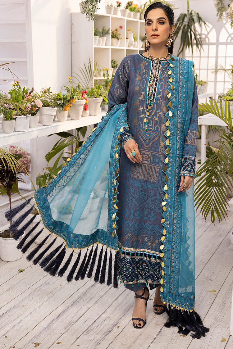 3-PC Unstitched Digital Printed Jacquard Suit