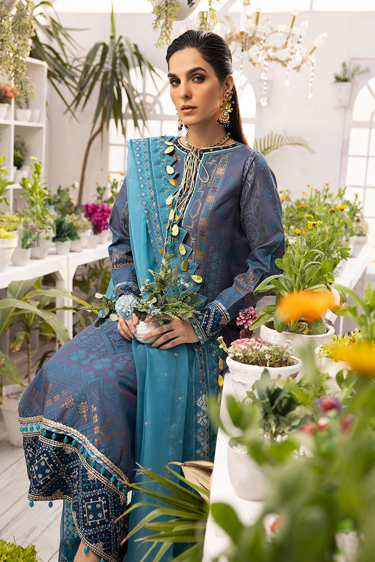 3-PC Unstitched Digital Printed Jacquard Suit