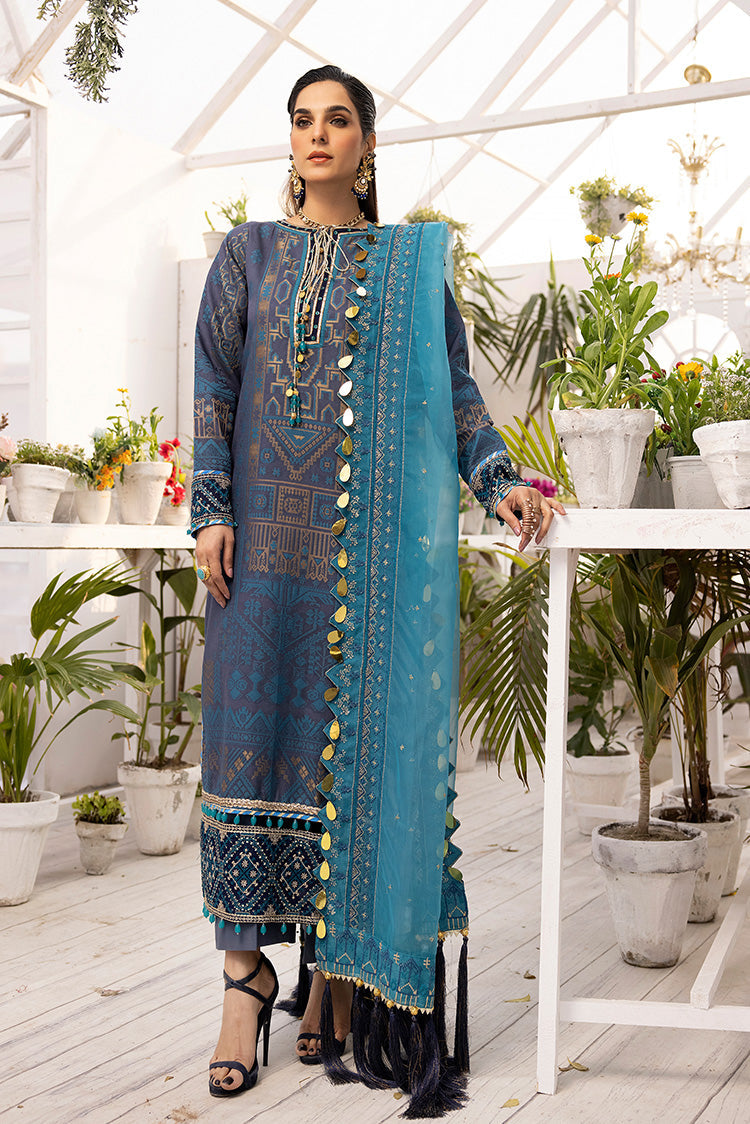 3-PC Unstitched Digital Printed Jacquard Suit