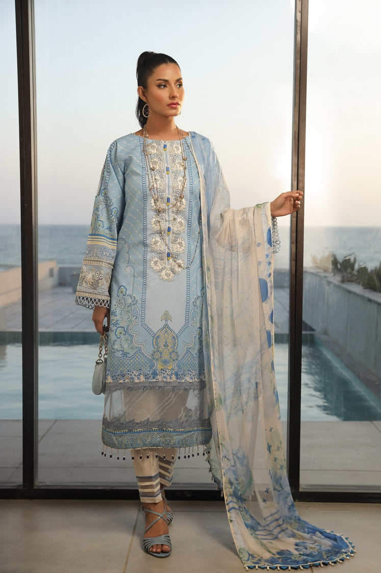 3-PC Unstitched Digital Printed Lawn Suit