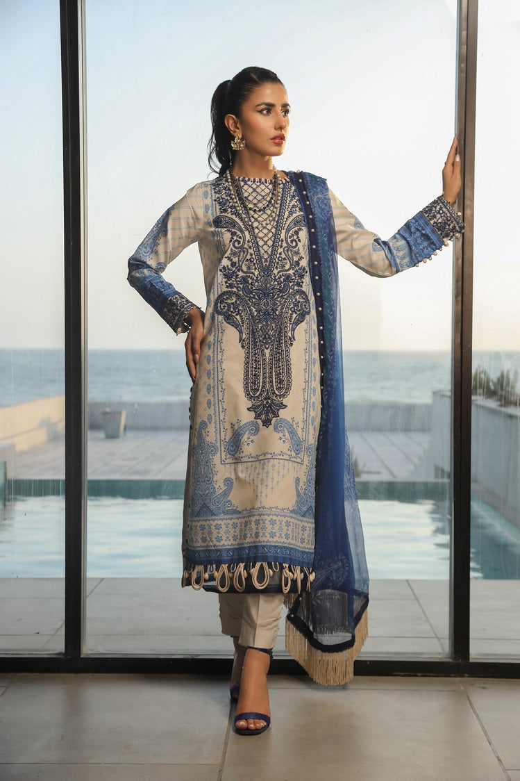 3-PC Unstitched Digital Printed Lawn Suit