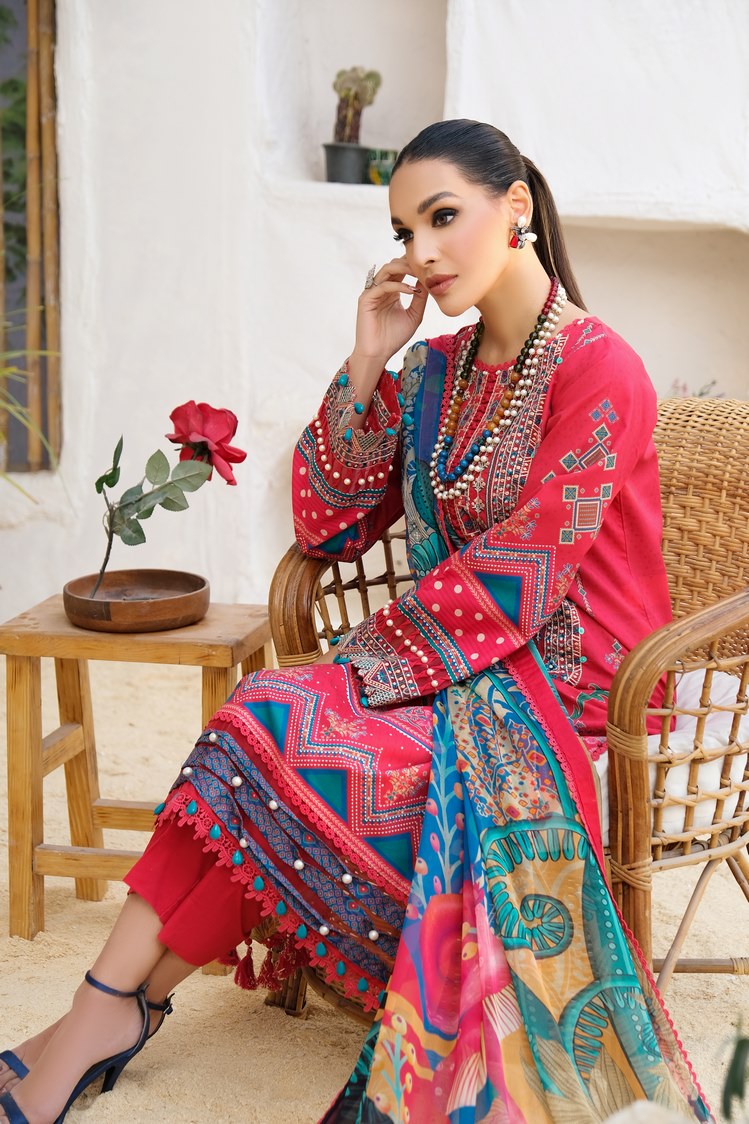 3-PC Unstitched Digital Printed Lawn Suit