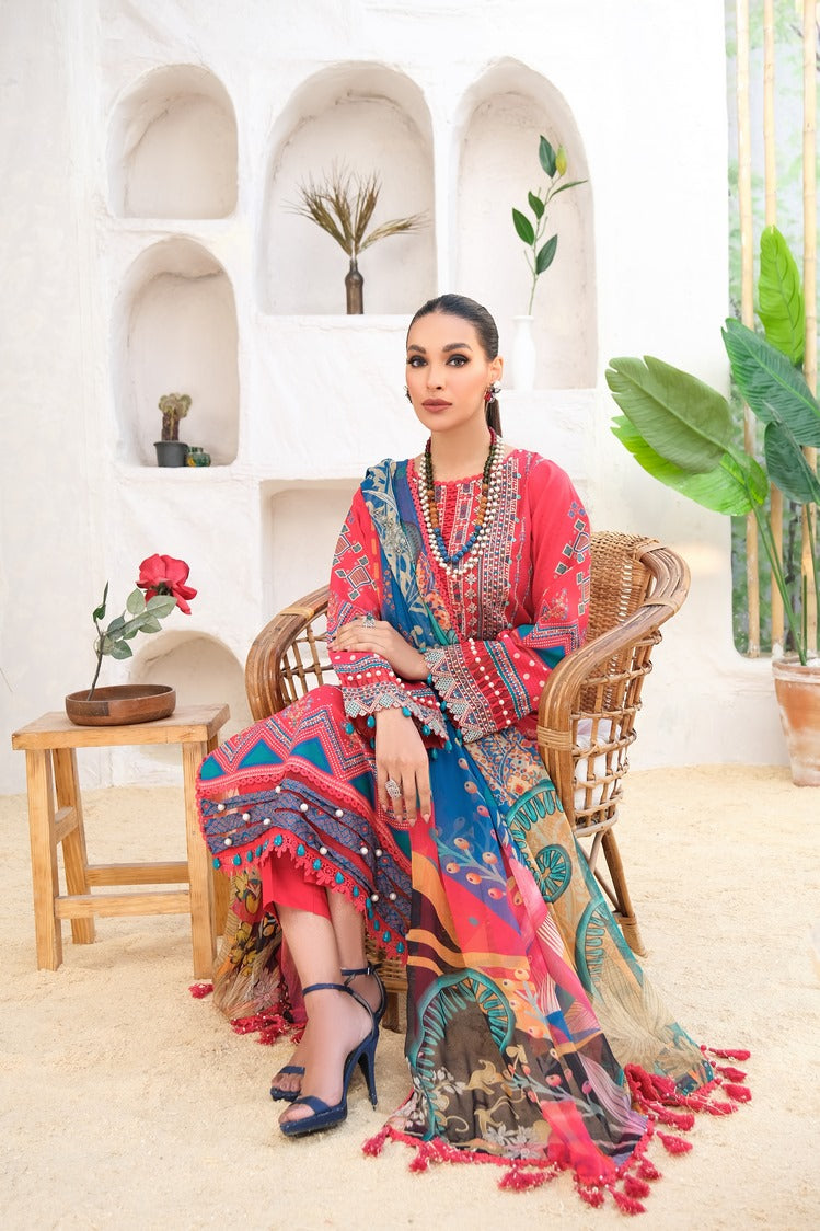 3-PC Unstitched Digital Printed Lawn Suit